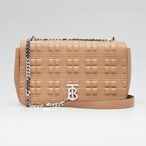 Burberry Beige Quilted Lambskin Leather Medium Lola Flap Bag